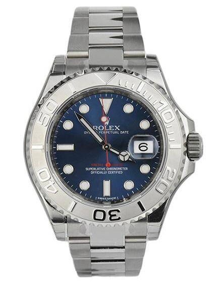 YACHT-MASTER 40 Blue Dial Platinum and Steel Mens Watch 116622